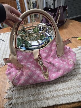 DOONEY AND Bourke Pink Designer Logo Quilted Tote Bag